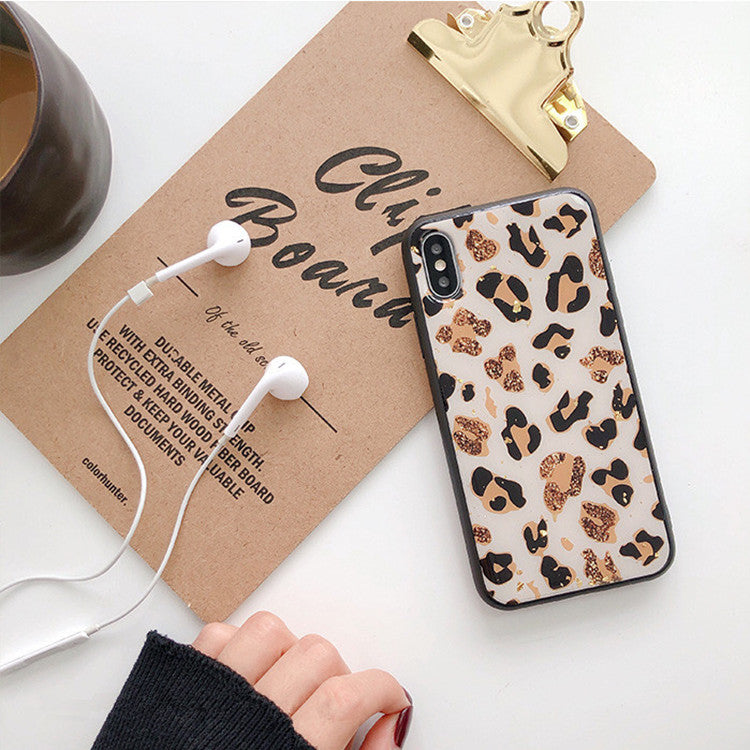 Compatible with Apple, Gold leaf leopard iPhone case