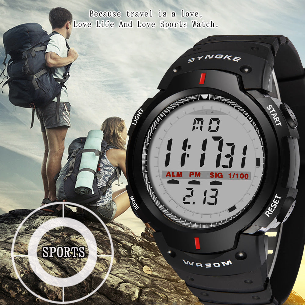 Large Screen Sports Men Waterproof Multifunctional Outdoor Mountaineering Watch