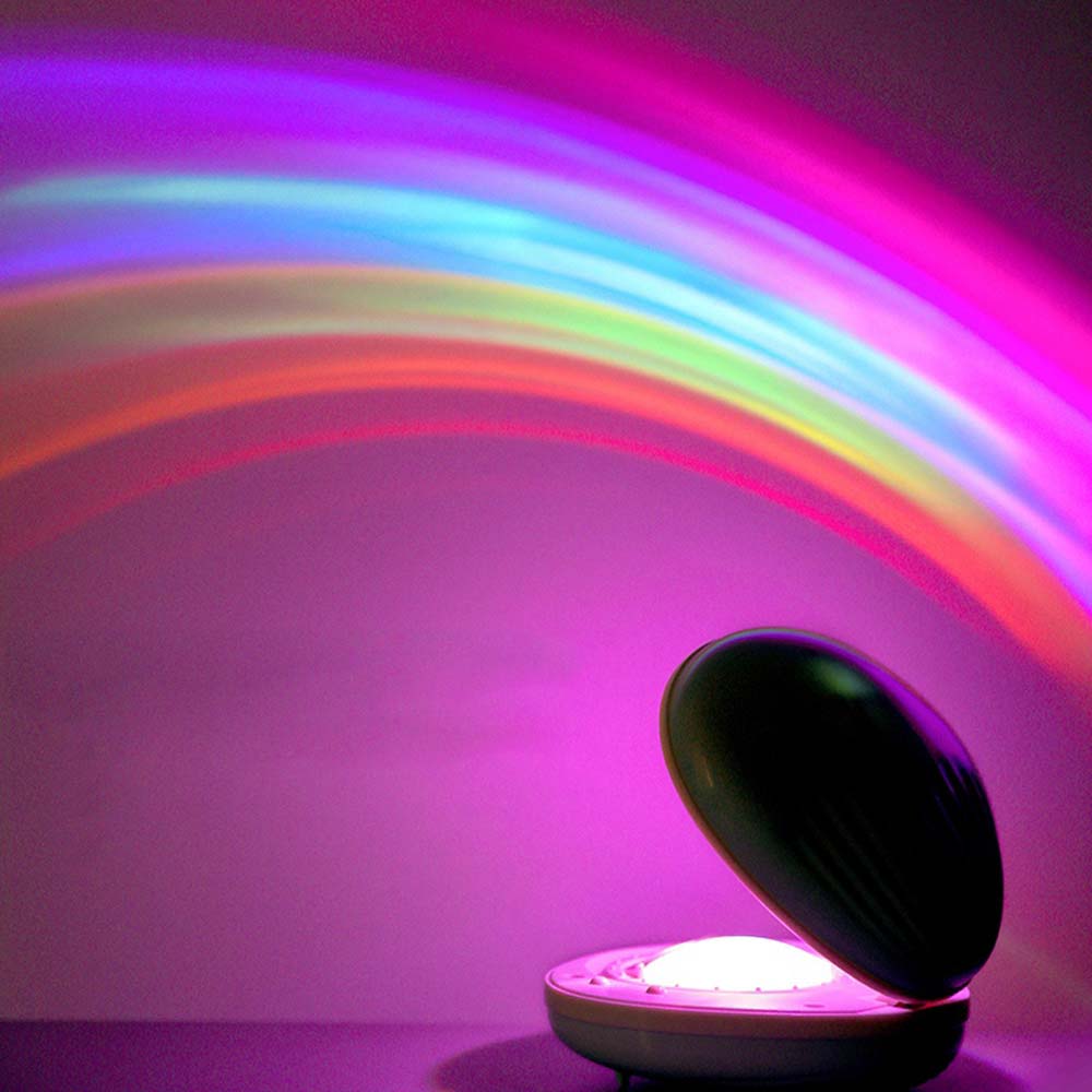 Egg-Shaped Table Lamp Rainbow Projection Lamp LED Color Night Light 3 Modes Projector