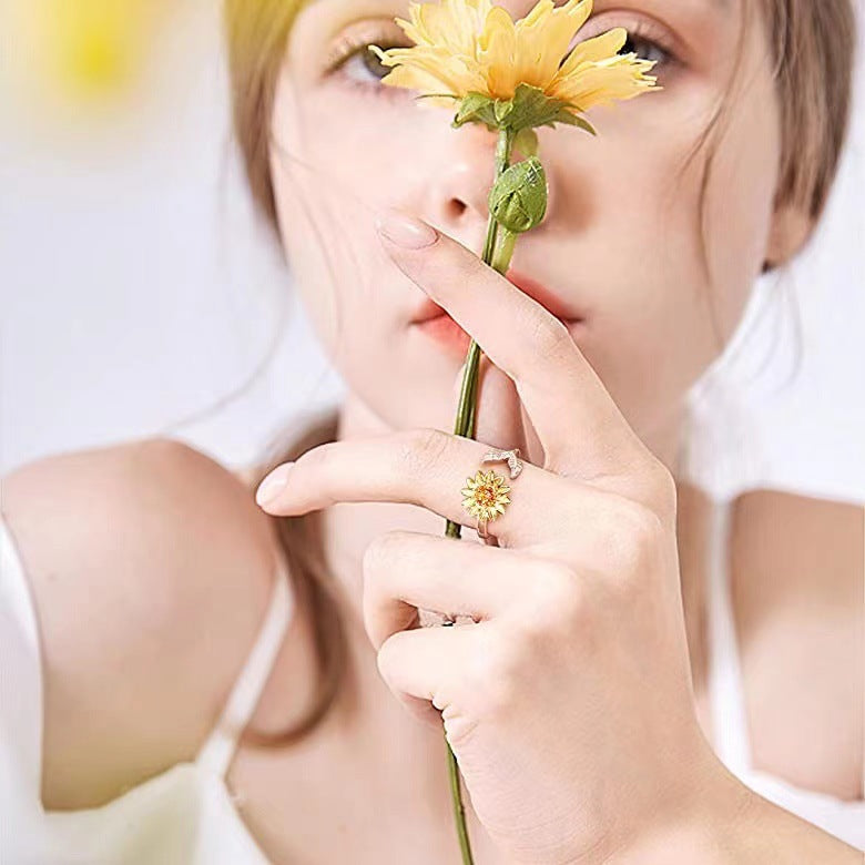 Adjustable Lettering Relieves Anxiety Rotating Ring