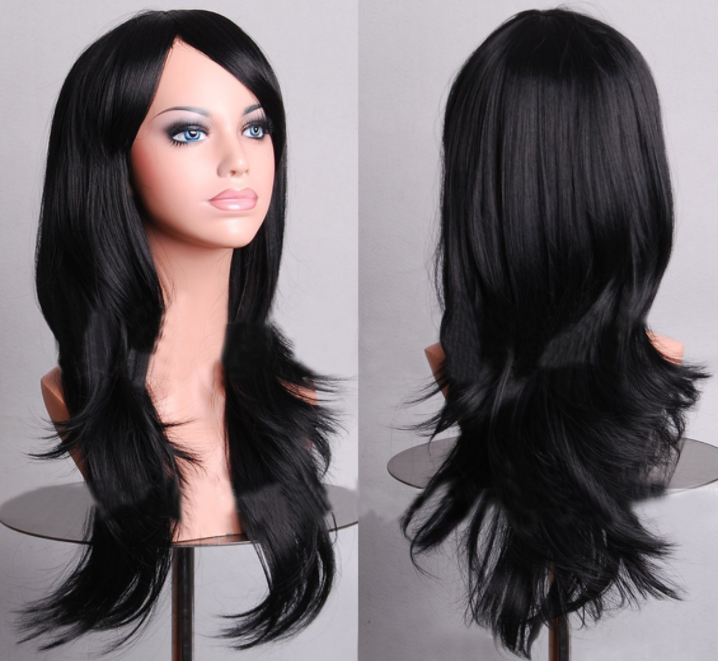 AliExpress best selling cos long scroll anime cosplay color Europe and America wig foreign trade gold models factory direct