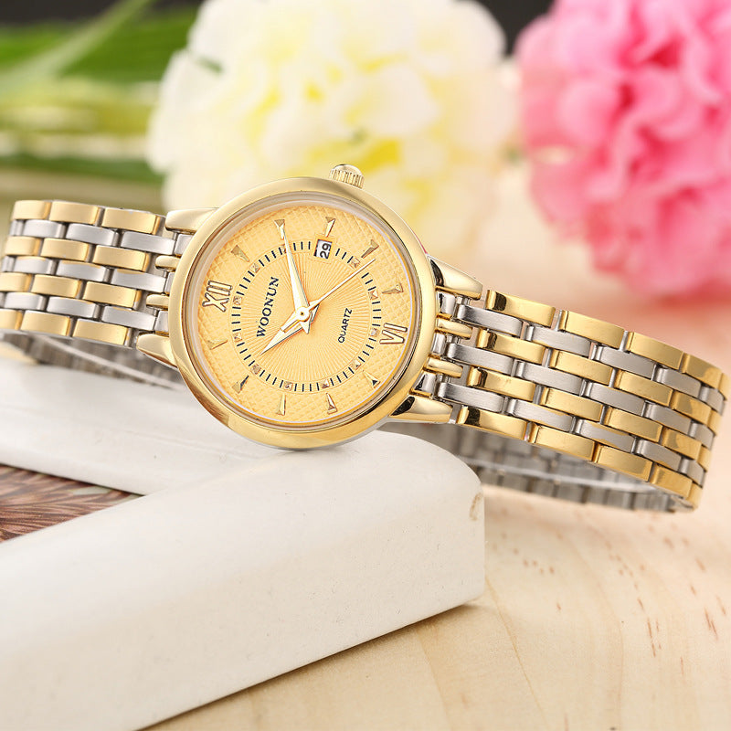 Women's Retro Steel Belt Calendar Waterproof Watch