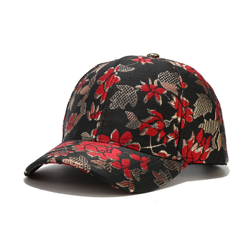 Gold Line Sun Protection Baseball Cap New Floral Duck Tongue