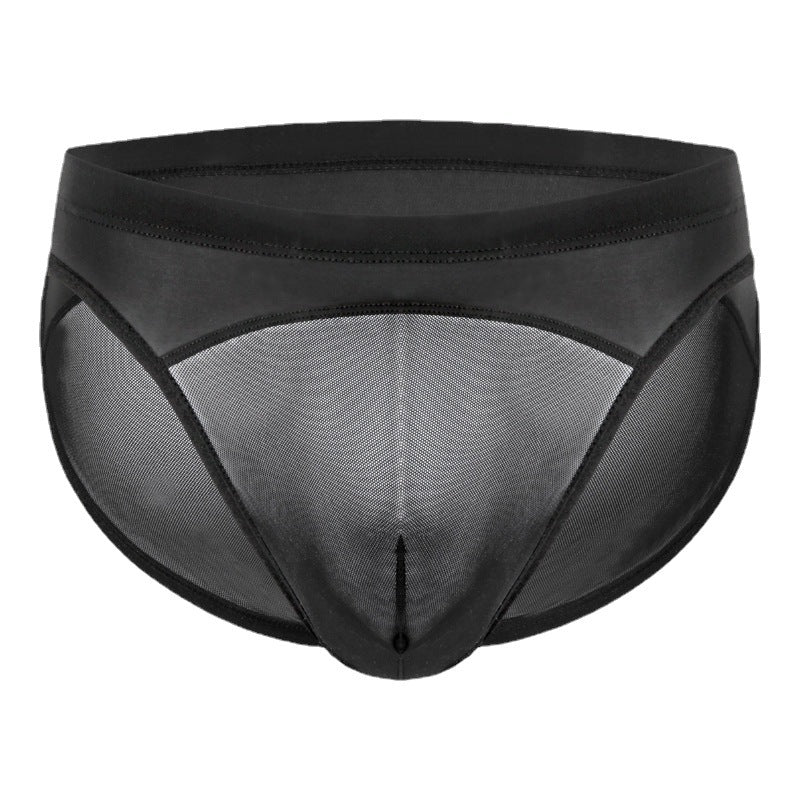 Men's Low Waist Transparent Mesh Briefs