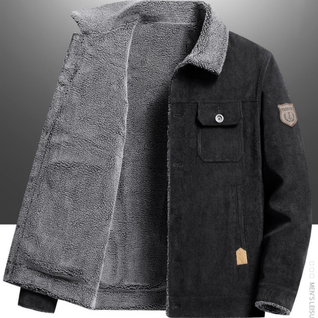 Men's Fleece-lined Cotton Workwear Casual Jacket Coat Lambswool