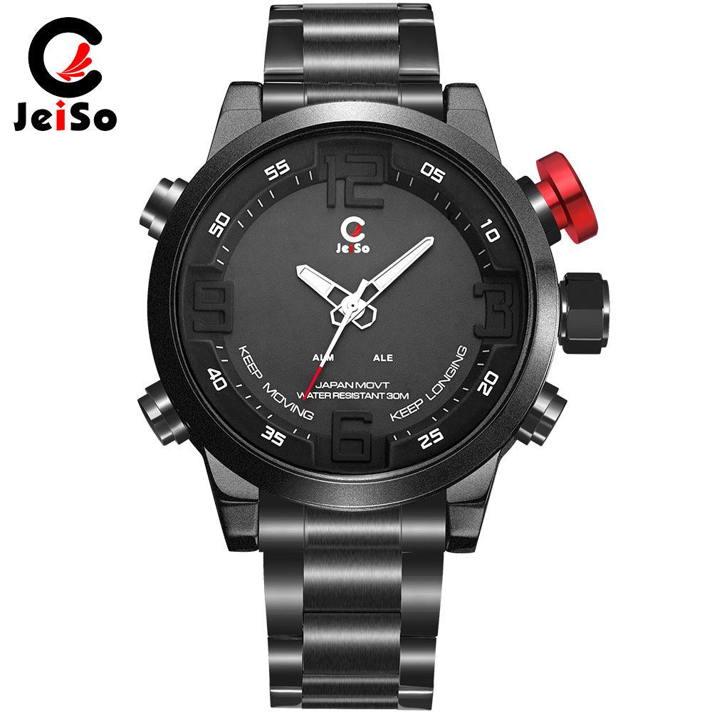 Multifunctional LED dual display waterproof sports watch