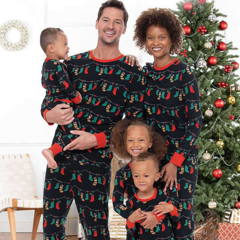 European And American Printed Family Of Four Christmas Parent-child Clothes