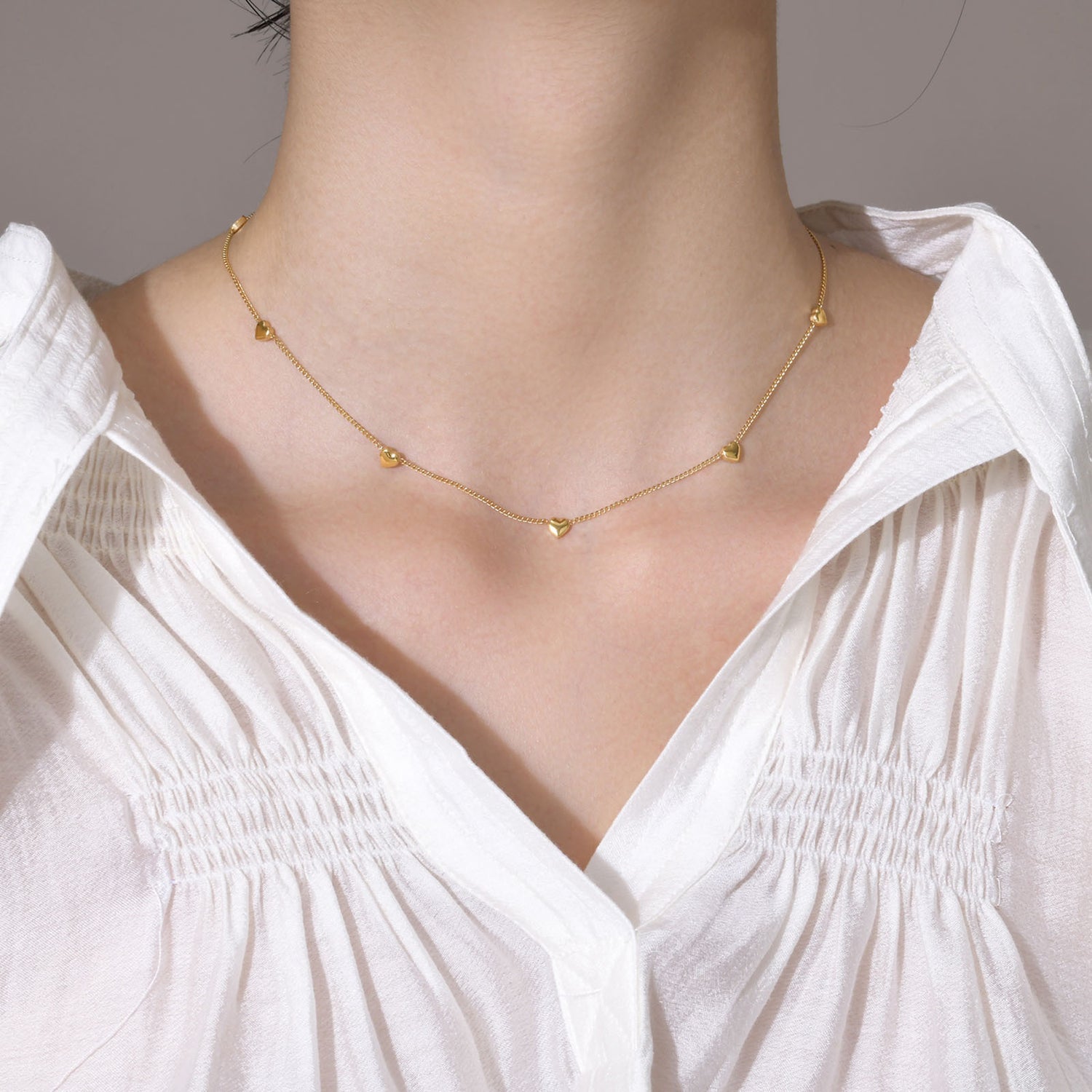 Mini Love Necklace Electroplated 18K Gold Clavicle Chain