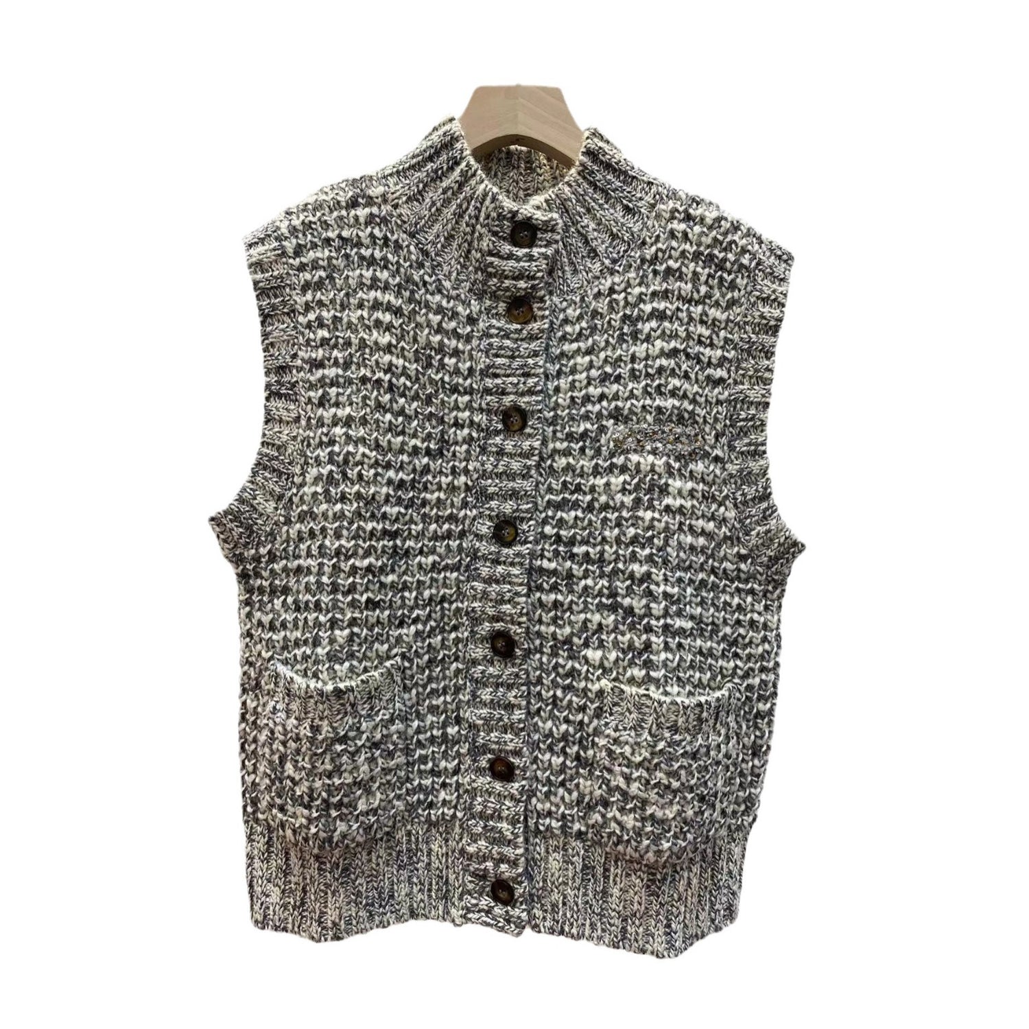 Stand Up Collar Fully Assembled Single Breasted Elegant Casual Vest