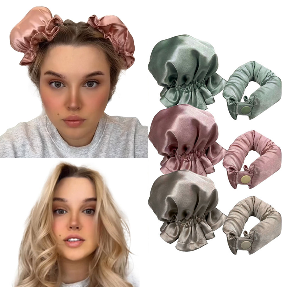 New Heatless Curl Stick With Cloth Cover Cute Ball Head Hair Curler Headband Hair Rollers Wave Form Curling Rod Hair Style Tools Gadgets