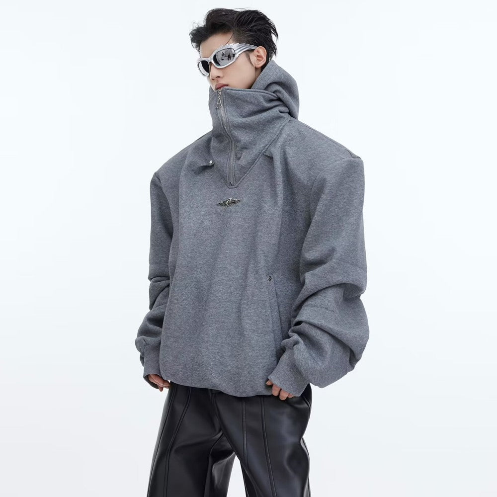 Double Layered Collar Plush Hoodie