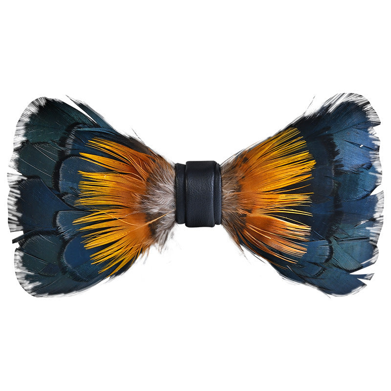 Men's Personalized Feather Bow Tie